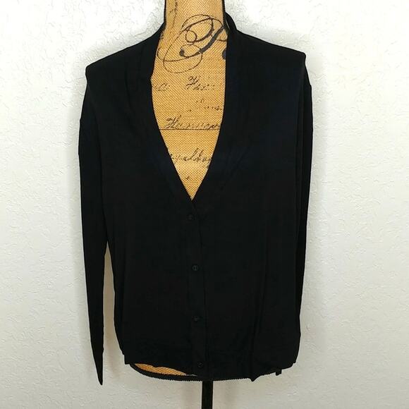 Heather By Bordeaux Button Front Cardigan Black - Picture 1 of 7